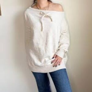NWOT Aerie Off-Shoulder Cream Sweatshirt XS